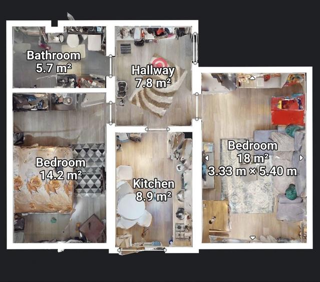 Apartament cu 2 camere decomandat în Exterior Vest