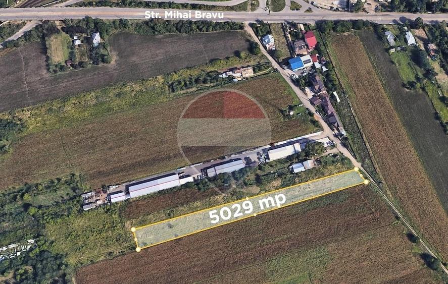 Teren de 5029 mp, în Mihai Bravu