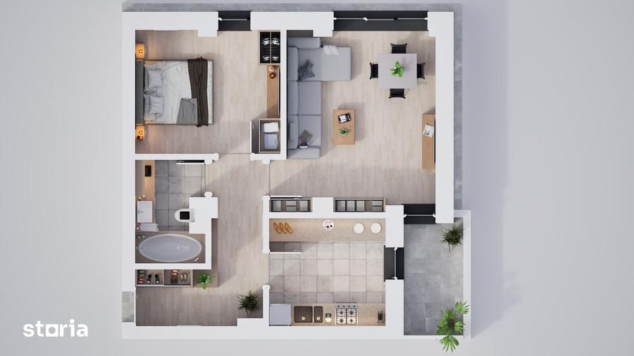 Apartament cu 2 camere decomandat în Țiglari