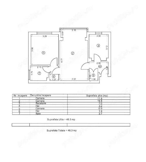 Apartament cu 2 camere semidecomandat în Tomis I