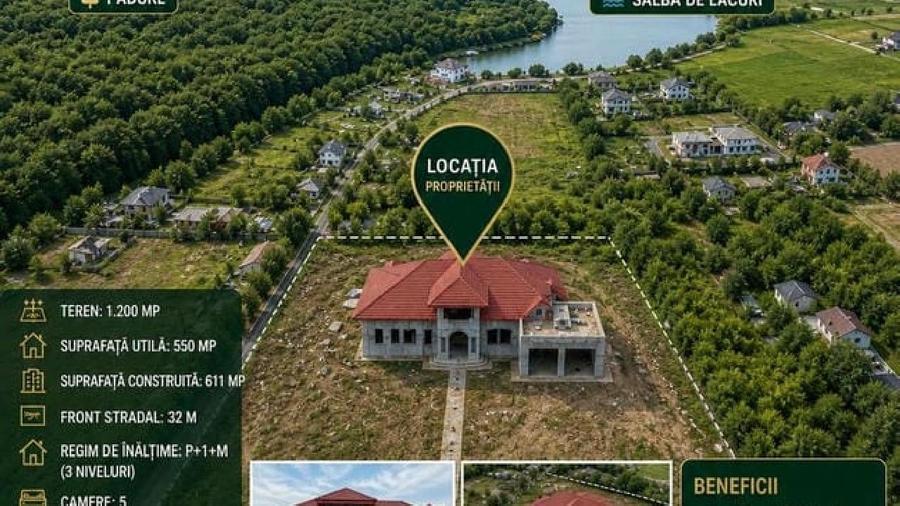 Casă individuală cu 5 camere cu Teren 1200 Mp în Periș