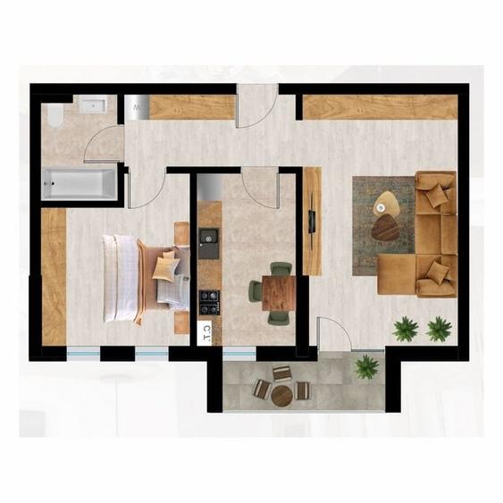 Apartament cu 2 camere semidecomandat în Aradului — fotografia 3