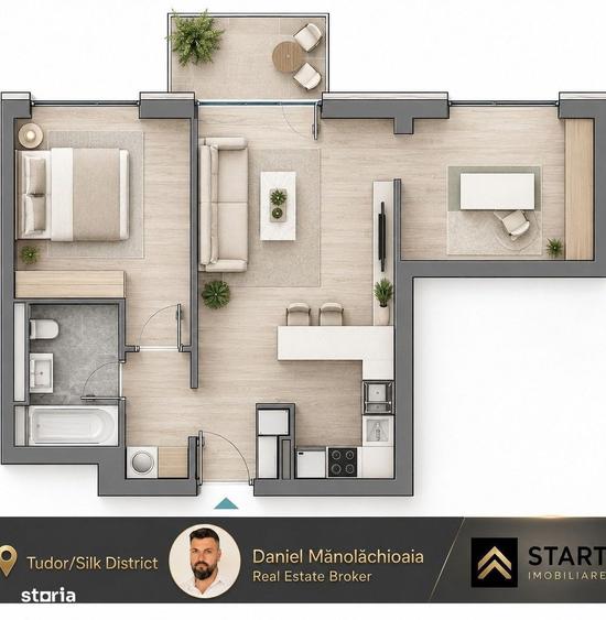 Apartament cu 3 camere în Tudor Vladimirescu