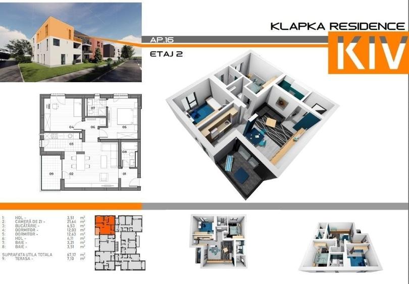 Apartament cu 3 camere decomandat în Braytim