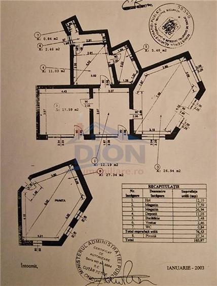 Spațiu comercial, de 77 mp, în Tineretului