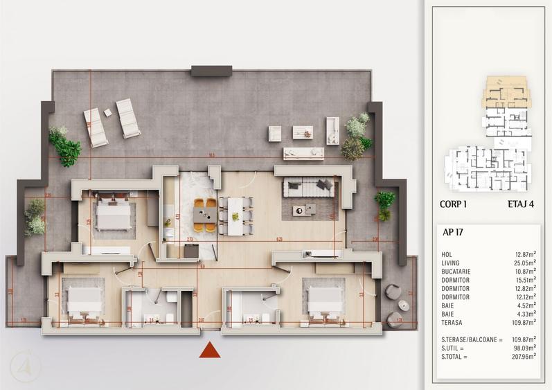 Apartament cu 4 camere decomandat în Theodor Pallady