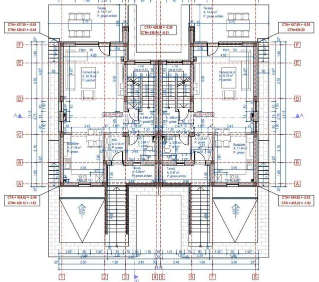 Duplex cu 5 camere cu Canalizare în Florești
