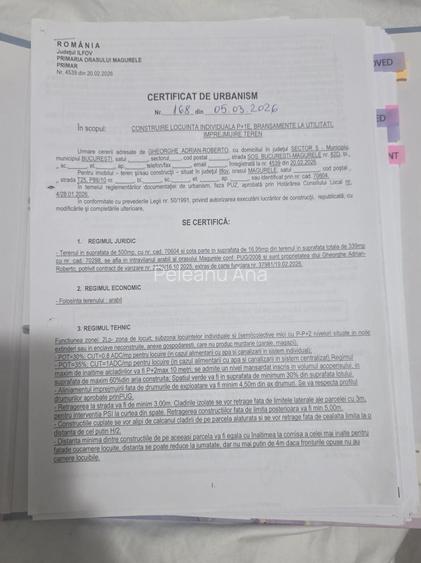 Teren 500 mp Magurele INTRAVILAN, cu AUTORIZATIE DE CONSTRUIRE (P+1E) si Proiect Inclus!