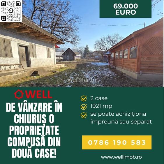 De vânzare în Chiuruș o proprietate compusă din două case! De vânzare în Chiuruș o proprietate compusă din două case!