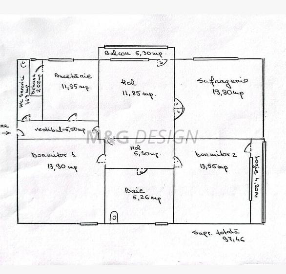 Central, 4 camere, 2 bai, 2baloane, centrala proprie - 26