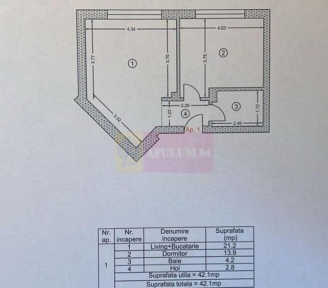 Apartament 2 camere 42mp Pope?ti zona linistita - 3