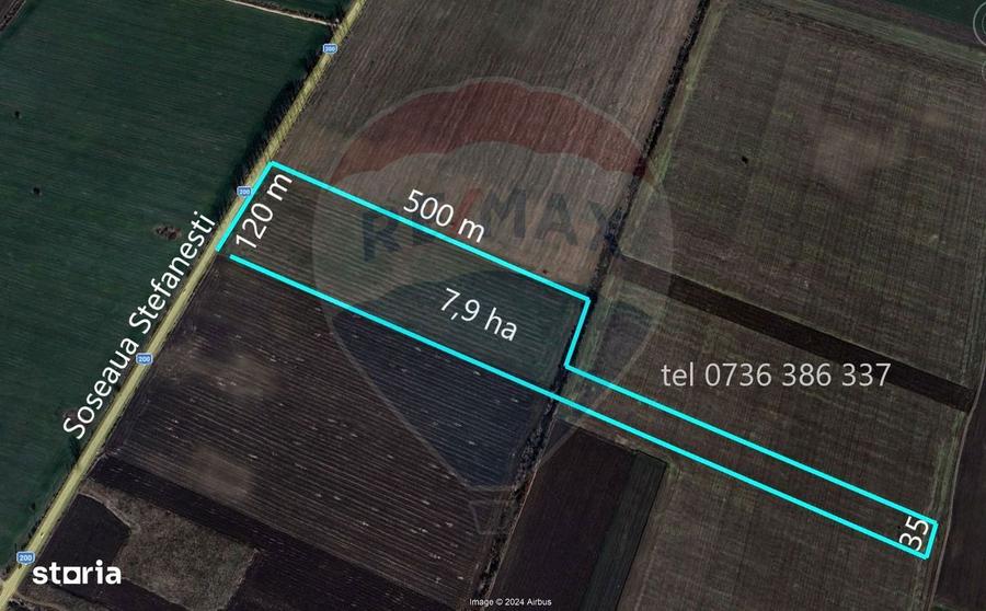 Teren industrial 7.9 ha, Afumati, deschidere 120m, Soseaua Stefanesti - 1