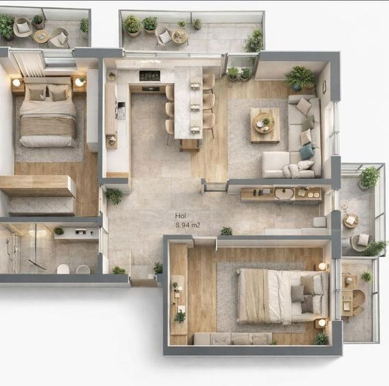 Vand apartament 3 camere Subcetate - 1