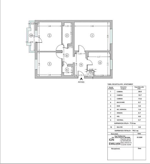 3 CAMERE ? DECOMANDAT ? BLOC REABILITAT ? ZONA NERVA TRAIAN ? 10 MIN M - 1