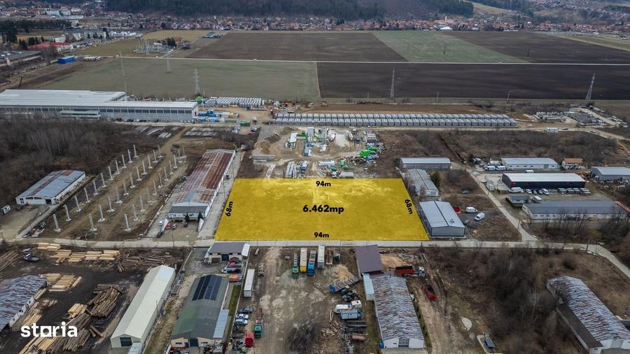 Teren 6500mp Intravilan - Parcul Industrial Zarnesti - Deschidere 94m - 2