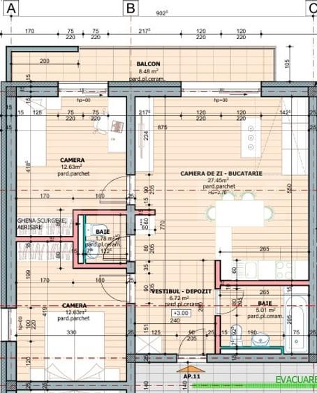 Apartament 3 Camere, 74,62 MP – Tudor | Bloc Nou - 2