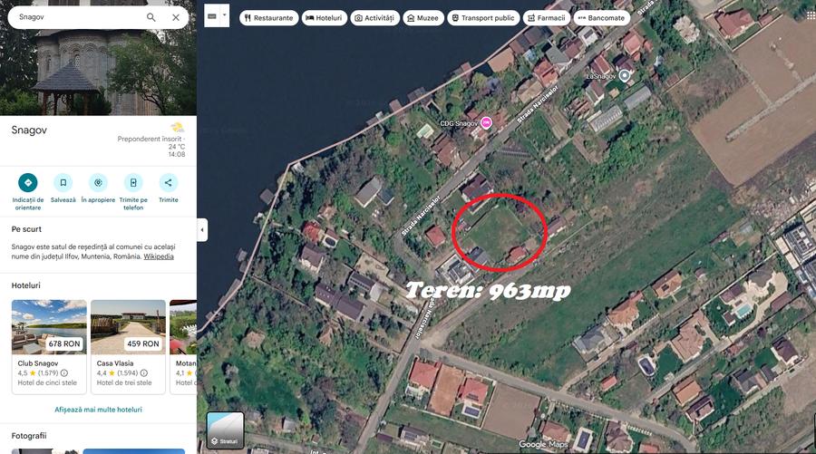 Teren Construcții intravilan de 963 mp, în Snagov