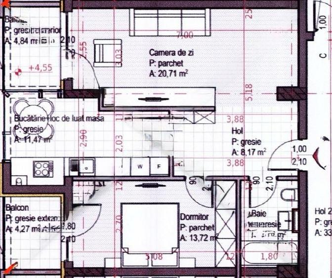 Apartament 2 camere decomandat, 58,7 mp utili + doua balcone, zona Iulius Mall - 1