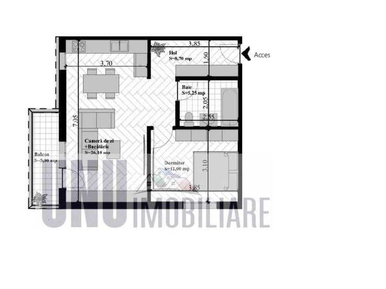 Apartament 2 camere decomandat,incalzire in pardoseala - 1
