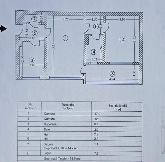 2 camere 52mp renovat complet Bucurestii Noi | Parc Bazilescu - 10
