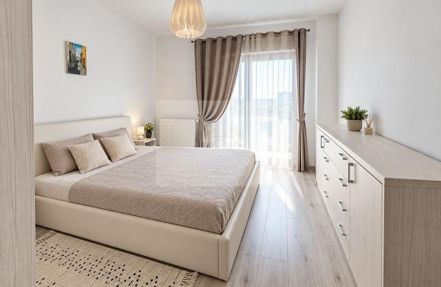 Apartament cu 2 camere semidecomandat, mobilat în Între Lacuri