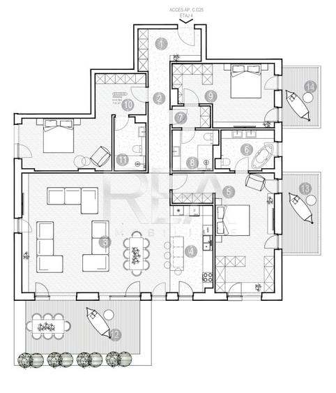 Apartament cu 4 camere semidecomandat în Grivița