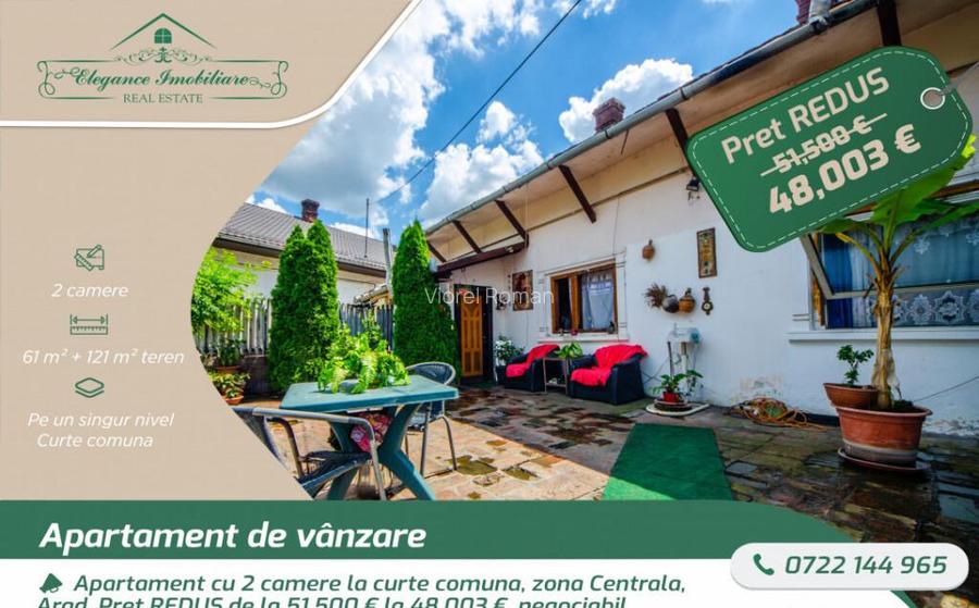 Apartament cu 2 camere la curte comuna, zona Centrala, Arad Apartament cu 2 camere la curte comuna, zona Centrala, Arad