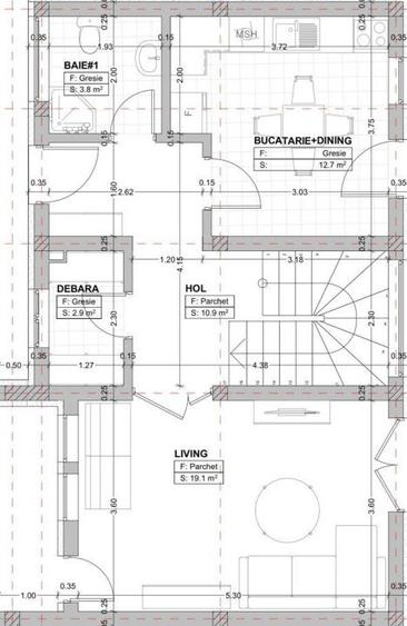 Casa cuplata 4 camere, 114 mp, 100 mp teren, zona Terra - 2