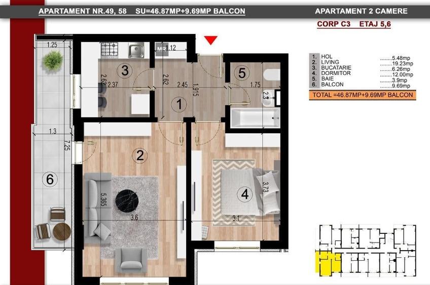 Apartament 2 camere, decomandat, metrou Berceni - 1