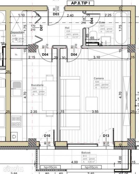 Apartament 2 camere, semifinisat - 2