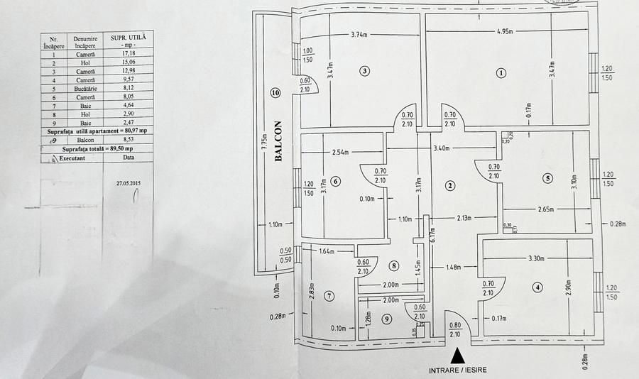 Apartament la cheie cu 4 camere decomandate, boxa,loc parcare,etaj 2, Maratei - 18