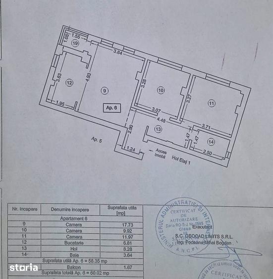 Apartament cu 3 camere în Km 4