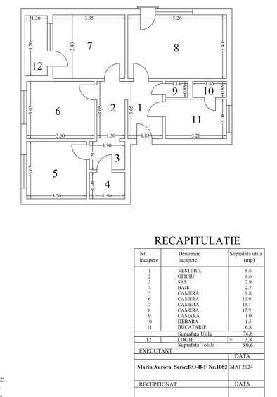 4 camere, decomandat, etaj 3/4 – Aleea Giurgeni - Fetești - 1 Decembrie