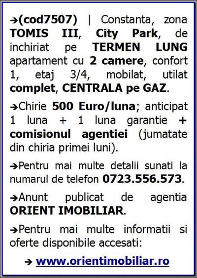 Tomis 3, City Park, 2 camere, mobilat, inchirieri Constanta - 10