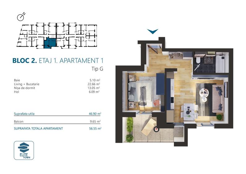 Apartament 1 cameră | TORONTALULUI - METRO 2 - 3