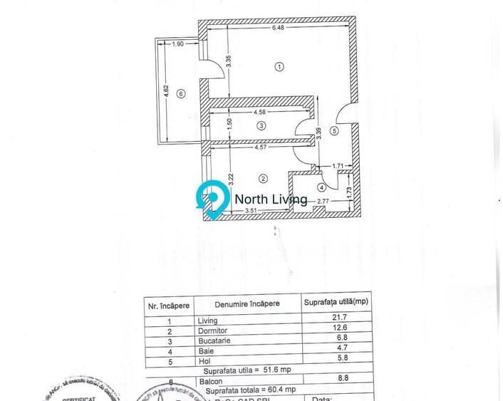 Apartament cu 2 camere în Sud