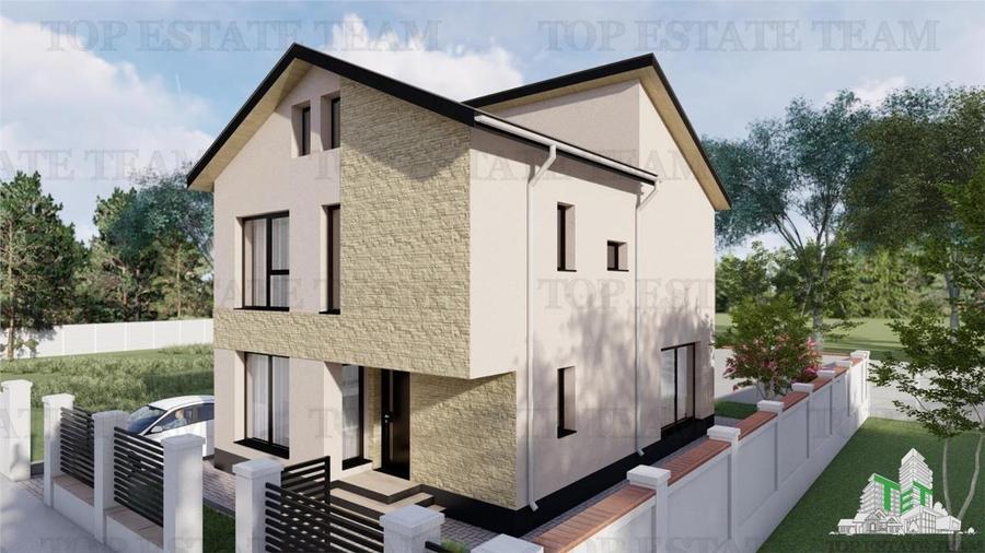 Vila pe stil modern, individuala cu 4 camere , 3 bai , Living , terasa,incalzilr - 1