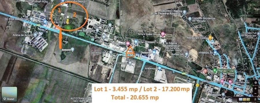 Teren intravilan industrial - 3455 mp - 20655 mp , Zona Metro , E 58 - Miroslava - 2