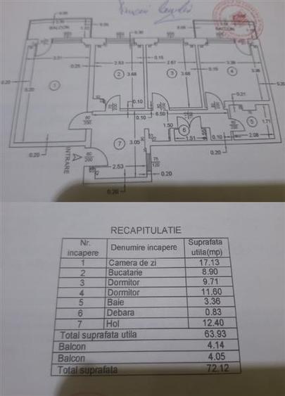 Apartament cu 3 camere decomandat în Rahova