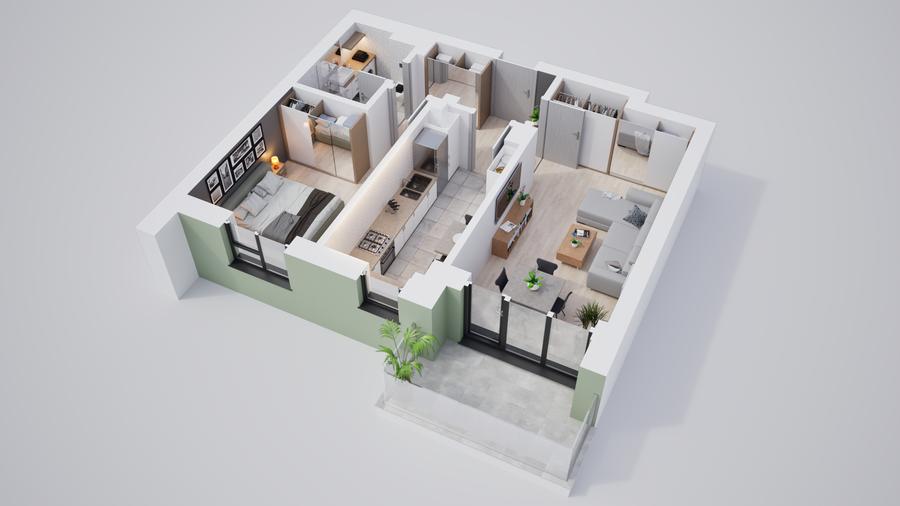 Apartament 2 camere , cartier nou cu multe spatii verzi - 8