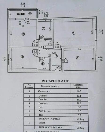 Apartament 3 camere, 65 mp utili, 2 bai, balcon Steaua, Slatina - 1