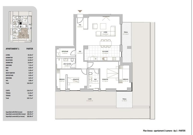 Apartament 3 camere cu cu curte proprie 251 mp totali - Iancu Nicolae - 2