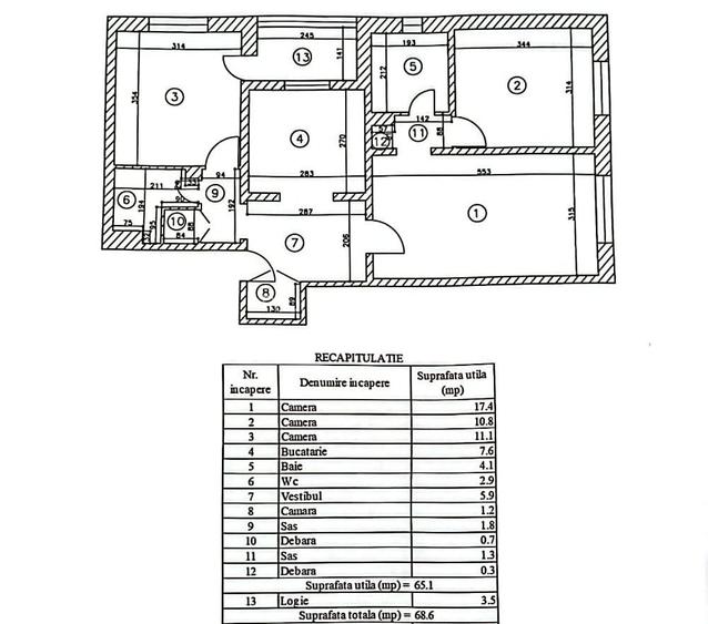 3 Camere - Dreptatii - Metrou Gorjului