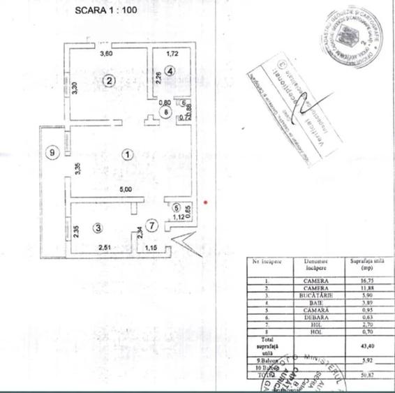 Apartament 2 camere semidecomandat – Parter – Mazepa 1 - 5