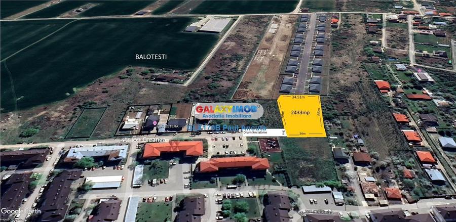 Teren 2433 mp Balotesti str Ion  Creanga cu utilitati - 3