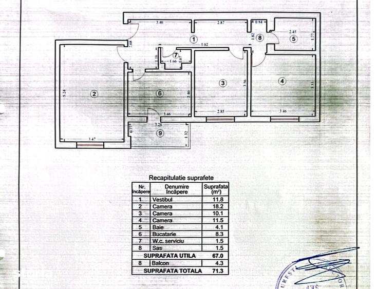 Apartament cu 3 camere decomandat în Băneasa