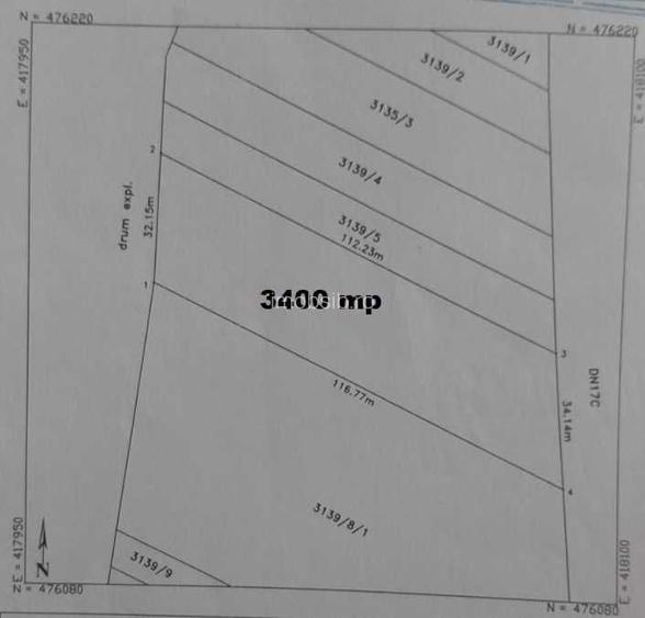Vand teren 3400 mp - extravilan - deschidere 34 ml la drum asfaltat - Sacel - jud Sibiu