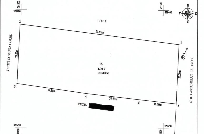 Teren intravilan 1.988?mp Corbu, Str. Lastunului - 2