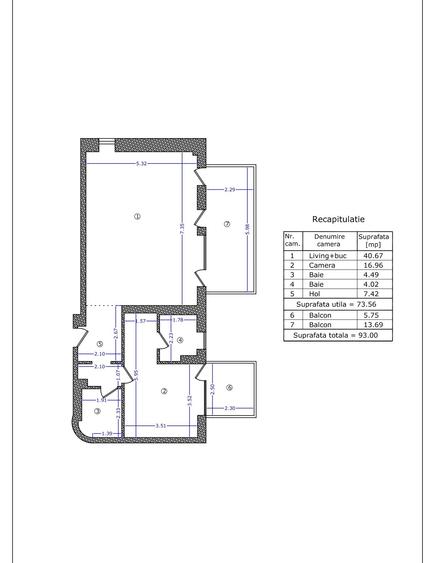 Apartament spatios cu 2 camere si 2 balcoane - SISESTI - NOU - 19