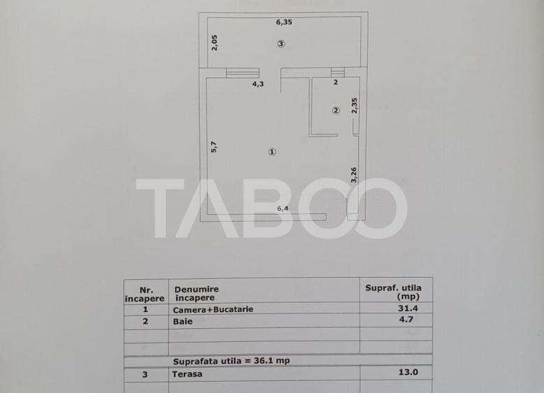 Studio de vanzare 36 mp util + terasa 13 mp finalizata 01 oc - 2